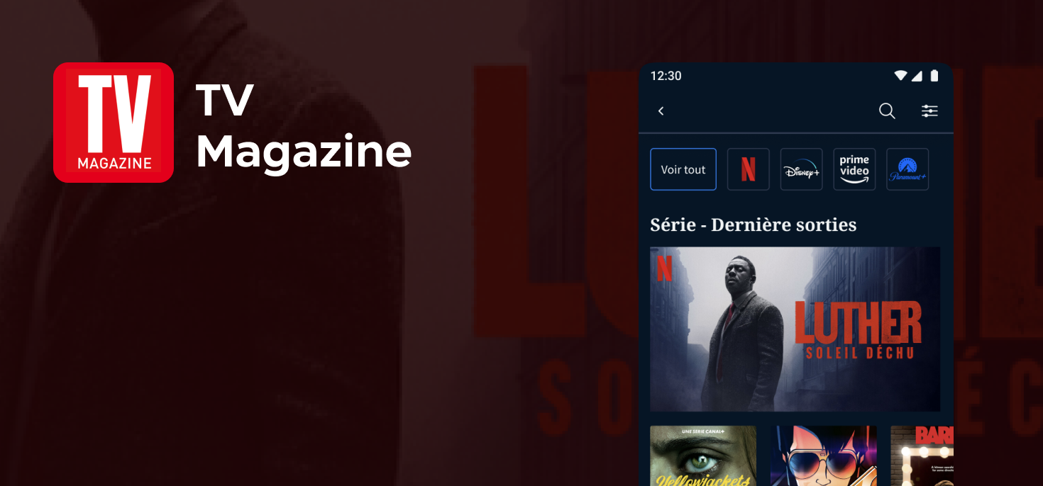 Capture d'écran d'une application de streaming