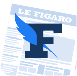 Logo du journal Le Figaro avec une aile bleue et la lettre F