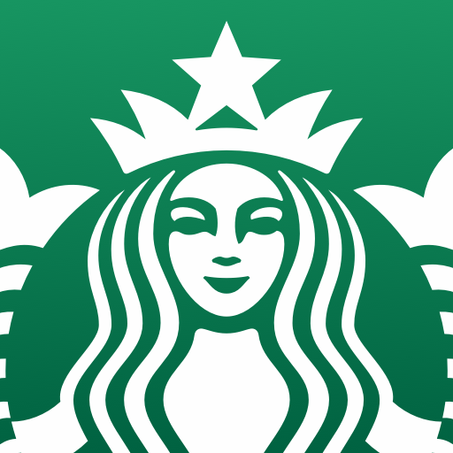 Logo de Starbucks avec une sirène stylisée en blanc sur fond vert.