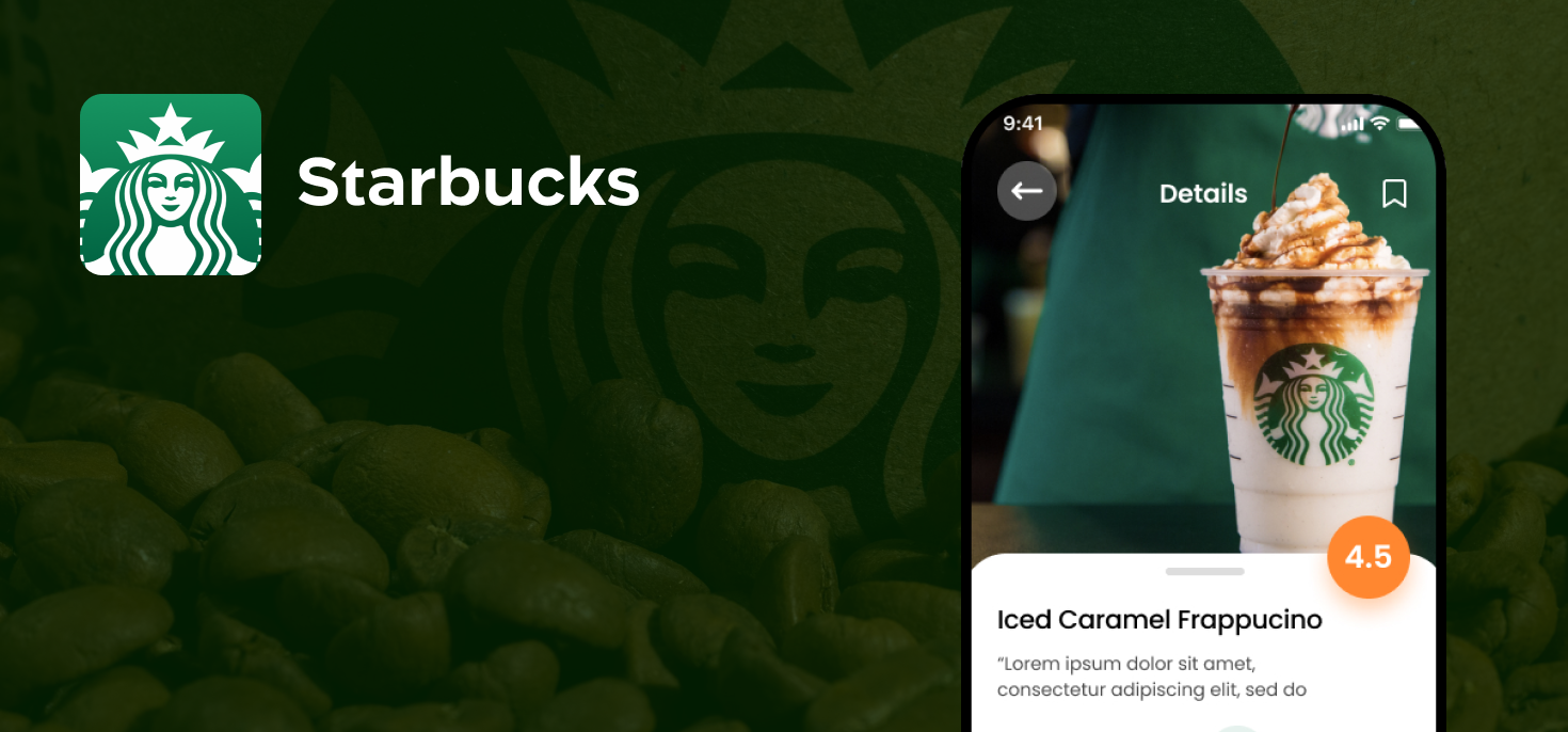 Une capture d'écran de l'application Starbucks