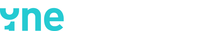 Logo with the words "one hundred" in black and blue text.