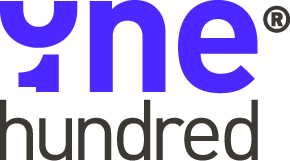 Part of the text 'one hundred' with the words stacked in three lines