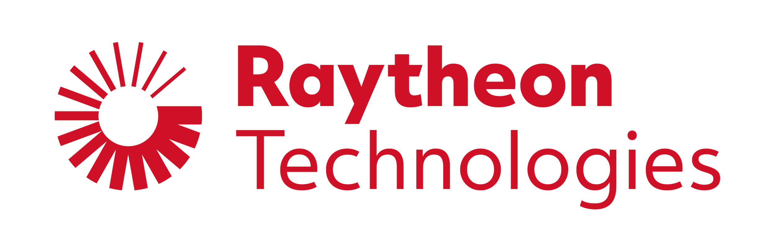 Logo of Raytheon Technologies featuring a stylized red circular design and the company name in red text.