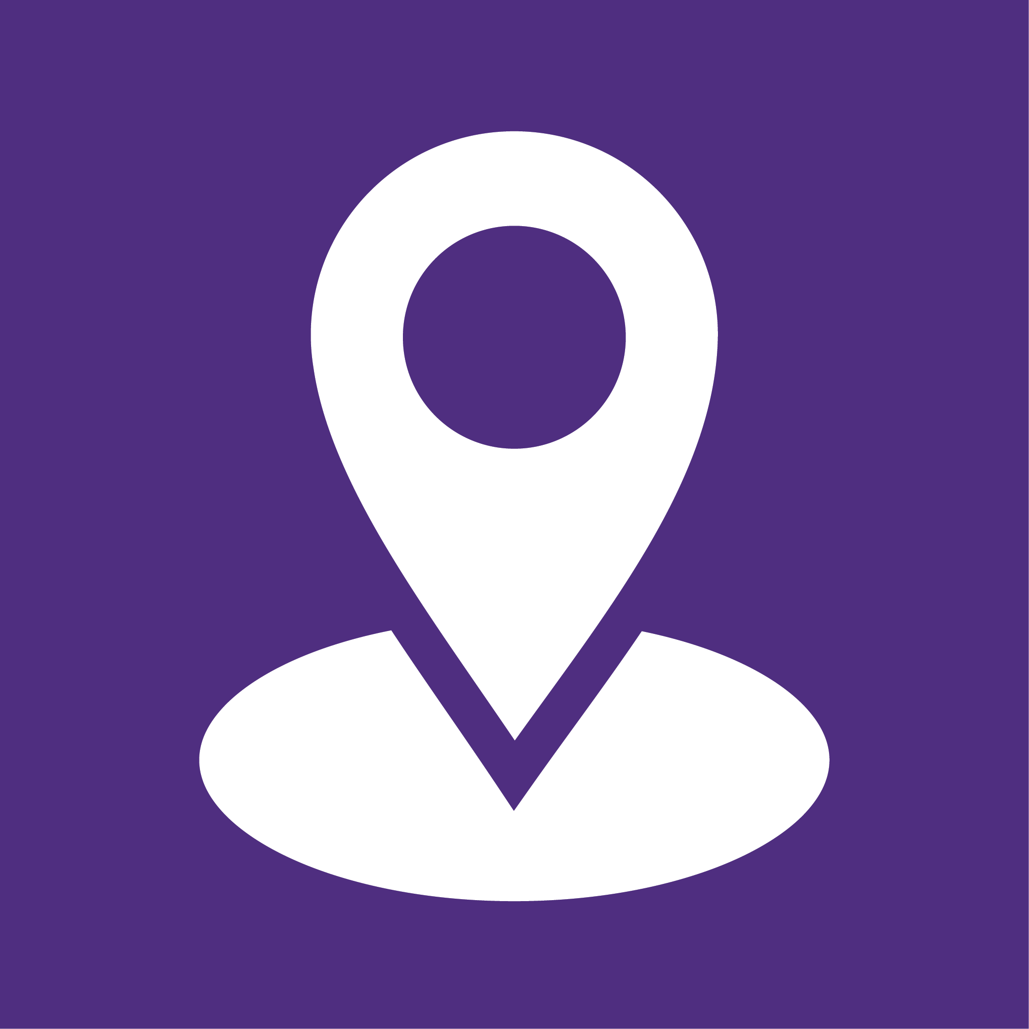A white drop on a purple background.