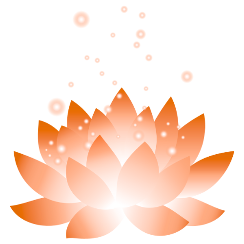 A glowing lotus flower with radiating light and floating orbs. Icon branding for High Vibing Life