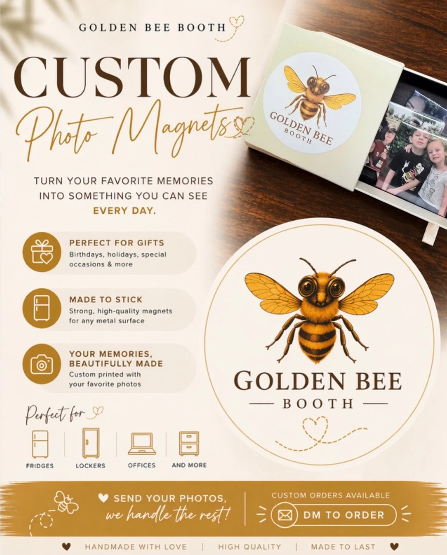 the spot ✨
We&rsquo;re now offering on-site photo magnets&mdash;made instantly from your photobooth prints or even photos straight from your phone.

A fun, personalized favor your guests can take home and actually keep 🤍 #keepsakes #luxuryphotobooth