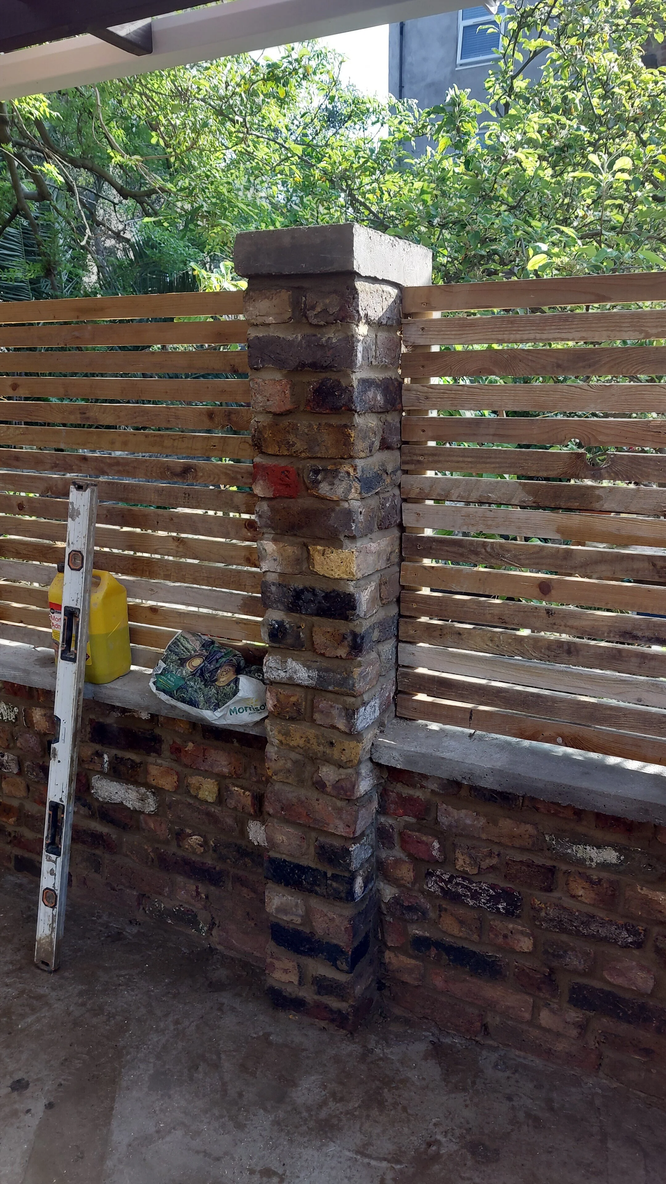 once the wall was back up i made simple concrete caps cast insitu