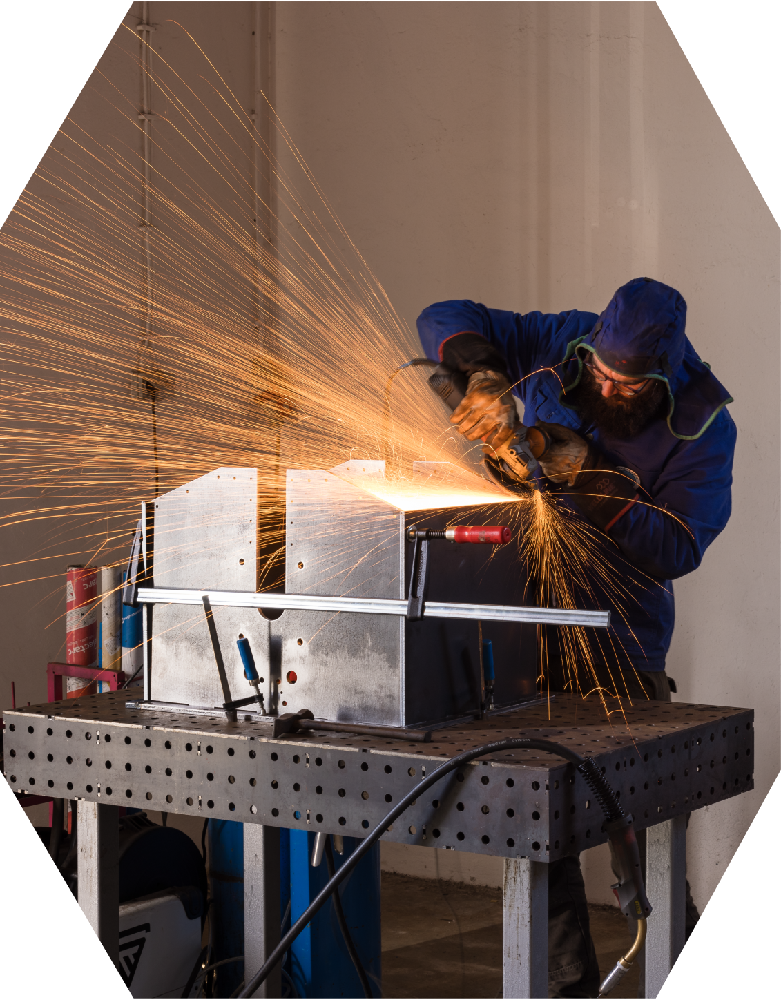 Image showing the manufacturing of the body of the Shredder Pro machine.