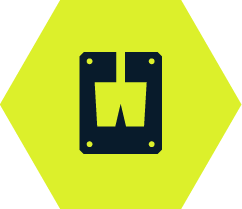 Icon for Product Design. Dark blue on bright green background.