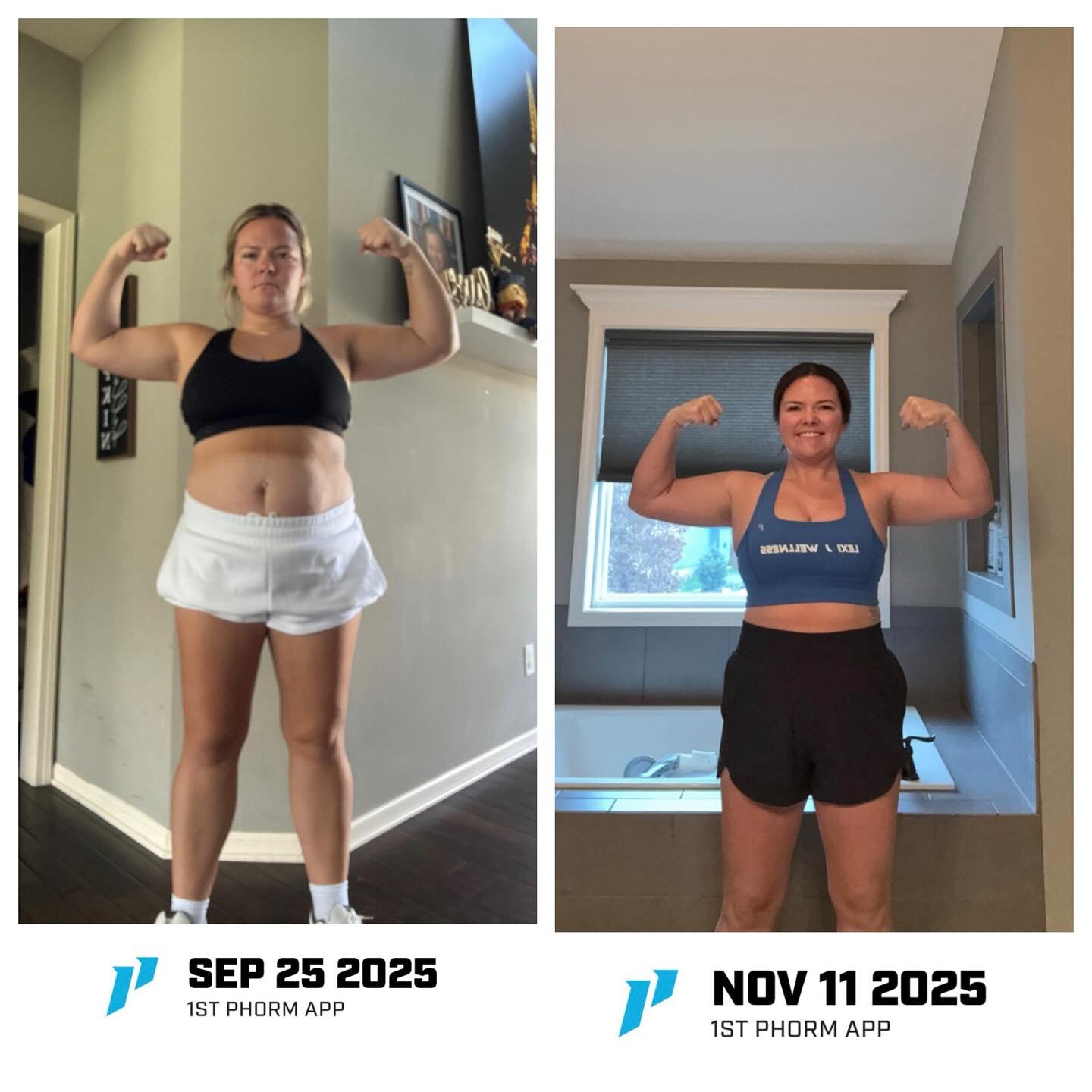 7 weeks apart. 26 lbs down.
Pregnancy humbles me every single time. This last one? Over 80 lbs gained. Gestational diabetes. Pre-eclampsia. Exhausted in every way imaginable.

But that chapter is closed &mdash; literally. I had a tubal during my c-se