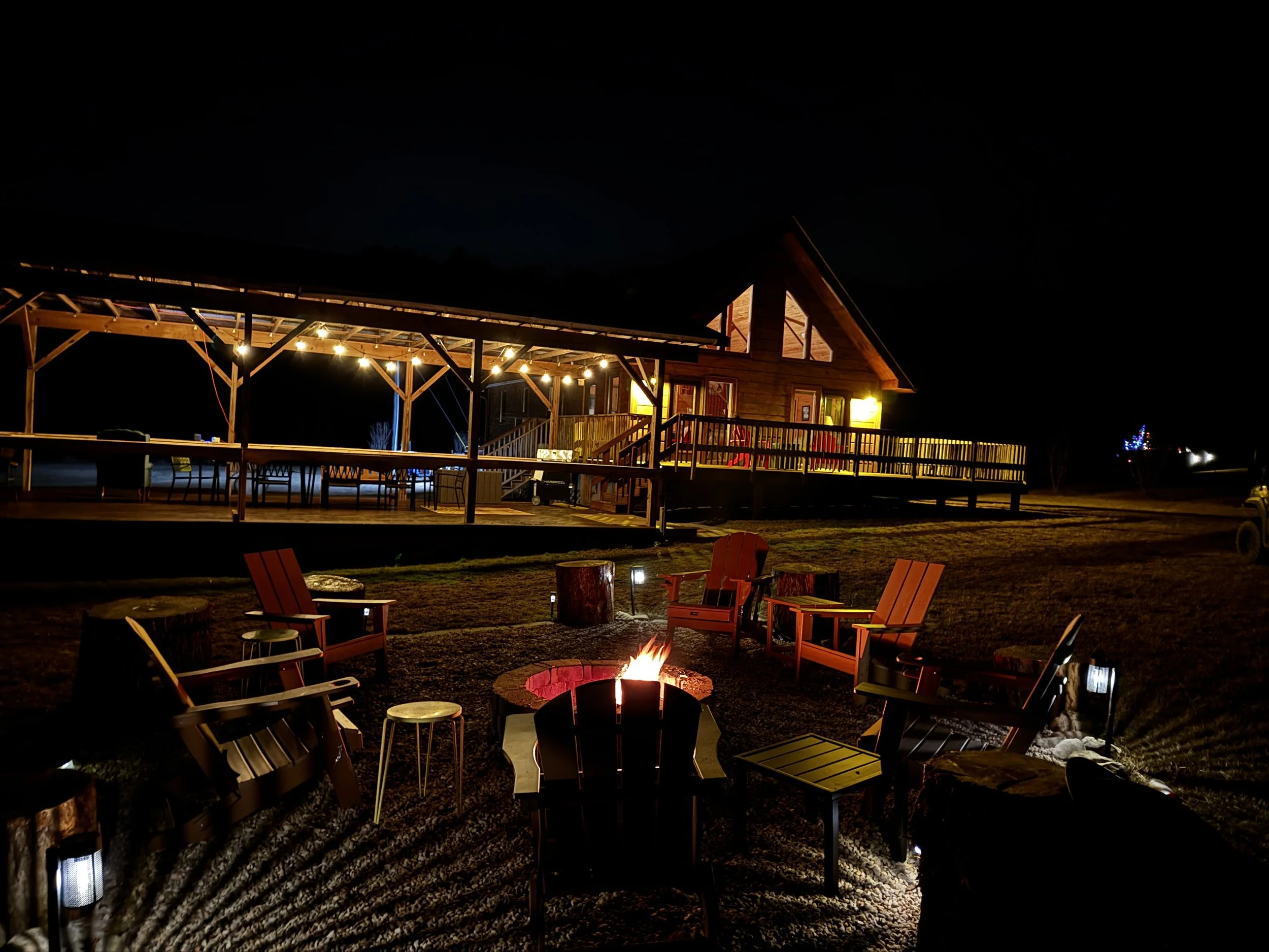 Fire Pit and Dining Covered Porch with Grill
