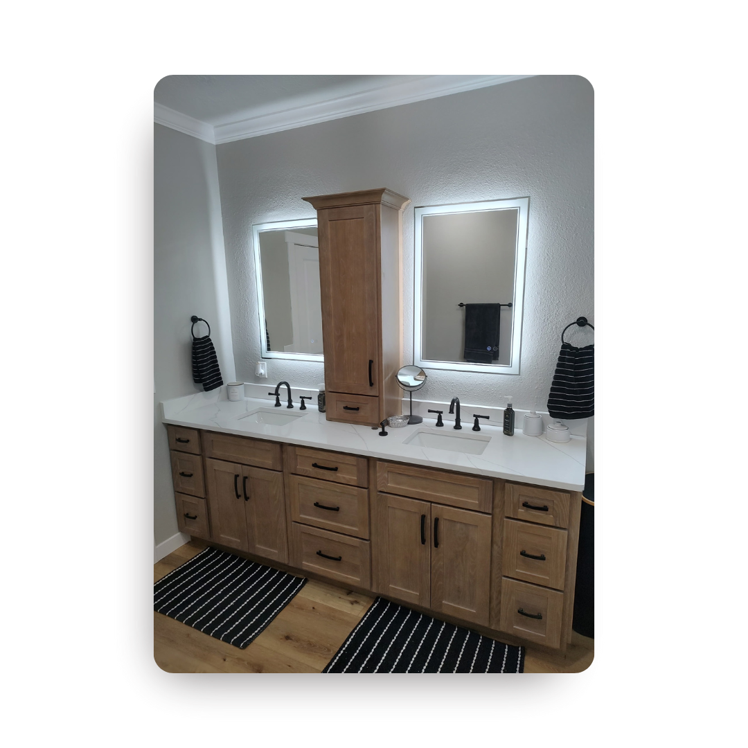 Bathroom design installed by All in One Construction in Dodge City Kansas