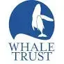 Whale Trust logo with a blue background and a white whale and seal illustration.