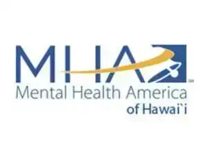 Logo of Mental Health America of Hawaii with stylized text and a swoosh design.