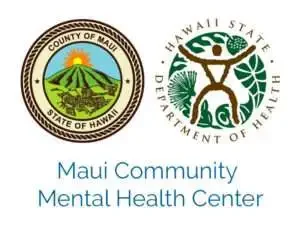 Logos of the County of Maui and Hawaii State Department of Health, followed by text identifying Maui Community Mental Health Center.