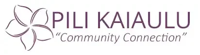 Pili Kaiulu logo featuring a stylized flower and the text 'Pili Kaiulu' with the tagline 'Community Connection'