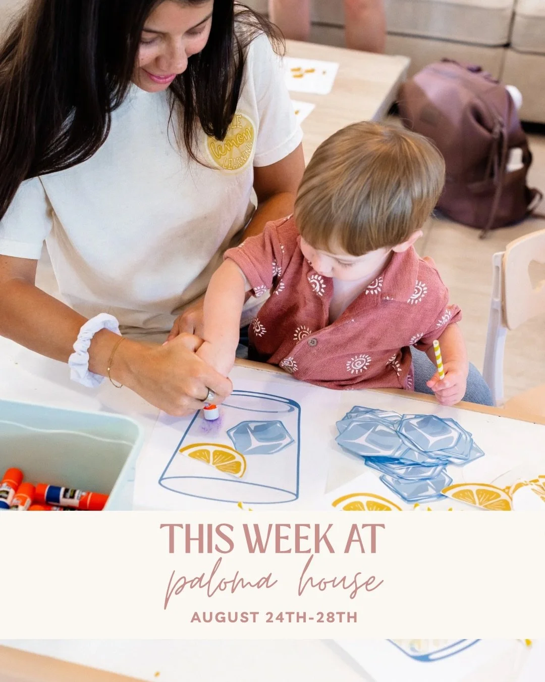 Here&rsquo;s what&rsquo;s happening this week at Paloma House! 

🍋 Little Readers &amp; The Littlest Lemon (Mom &amp; Me Meet Up)
💪🏻 Sculpt, Pilates, Strength &amp; Sweat 
⚽️ Little Movers @clubsport.kids 
🎨 @sensorystudiokids 
🎶 Music &amp; Me 