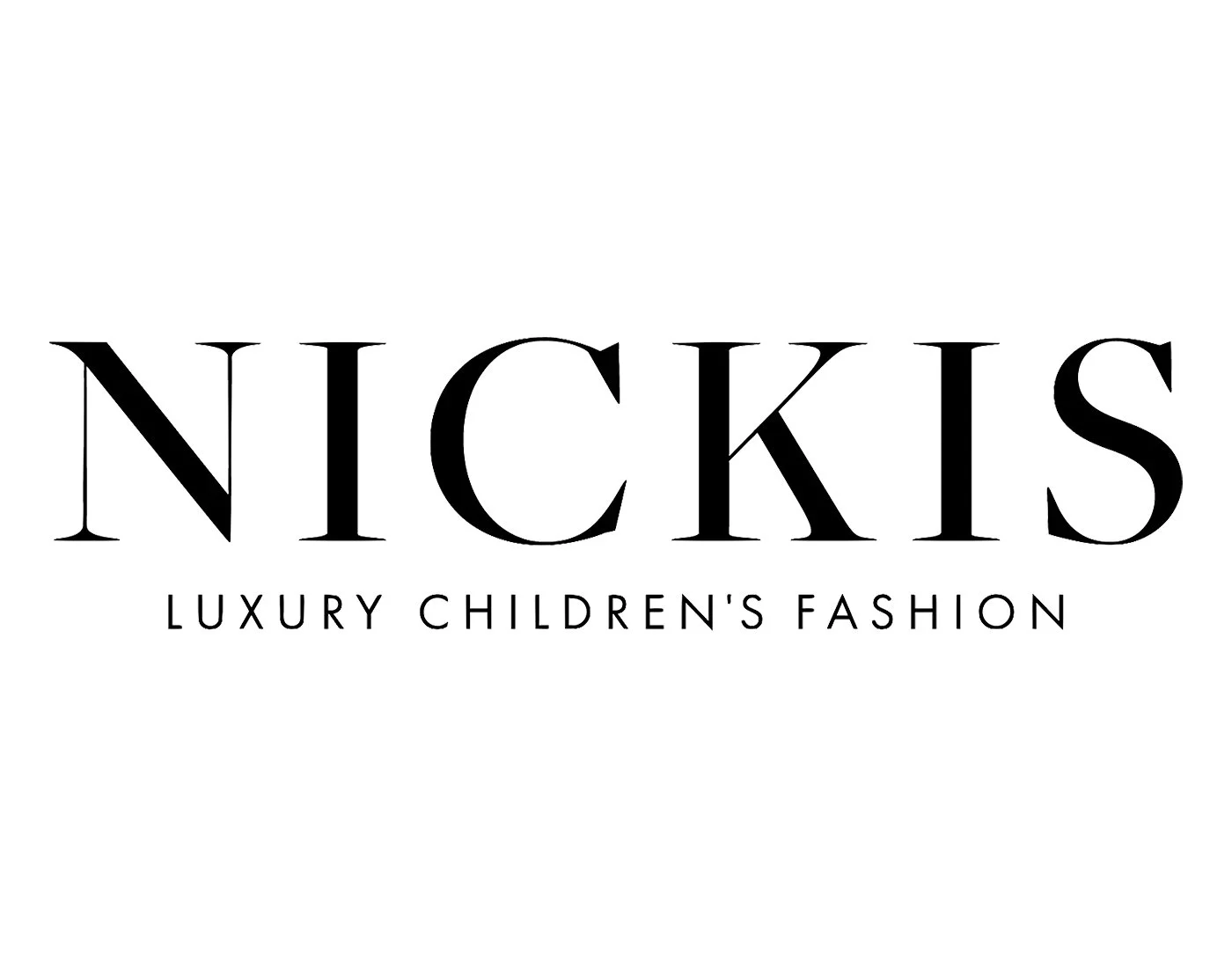 Nicks logo with the tagline 'luxury children's fashion' in black on a white background.