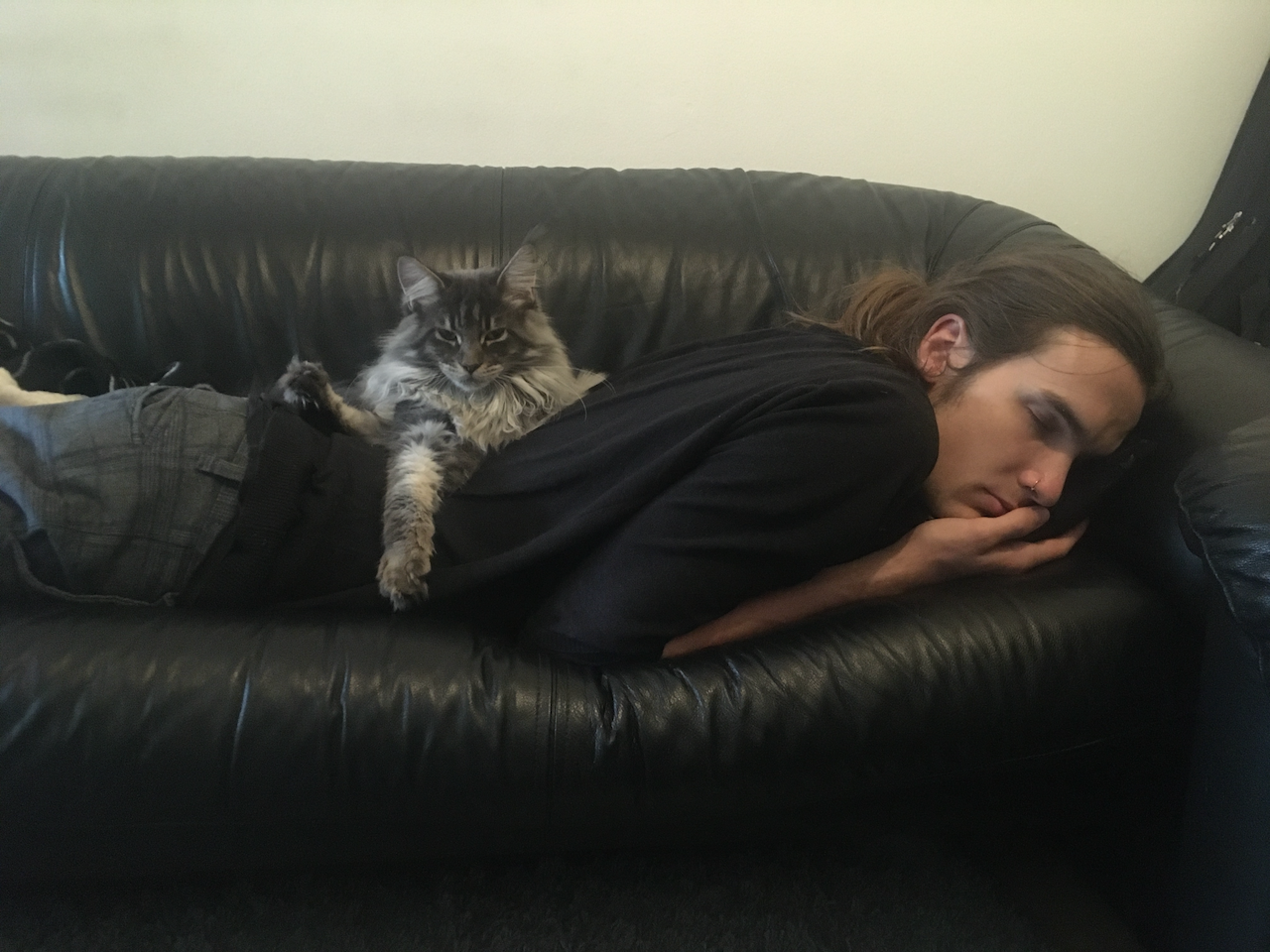 ...sleeping (with my boss ignaz sitting on me)