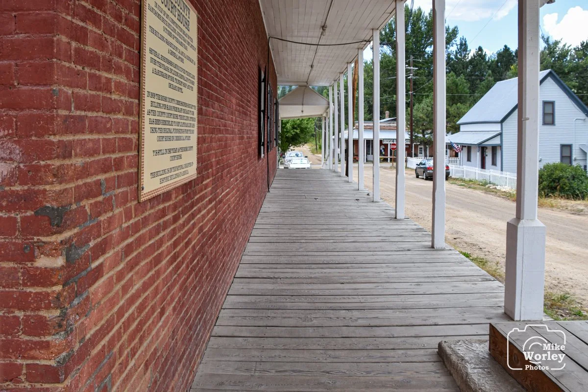The Idaho City (Boise County) courthouse. Originally built in 1864 as a mercantile, it is still in use today, including the board sidewalks.