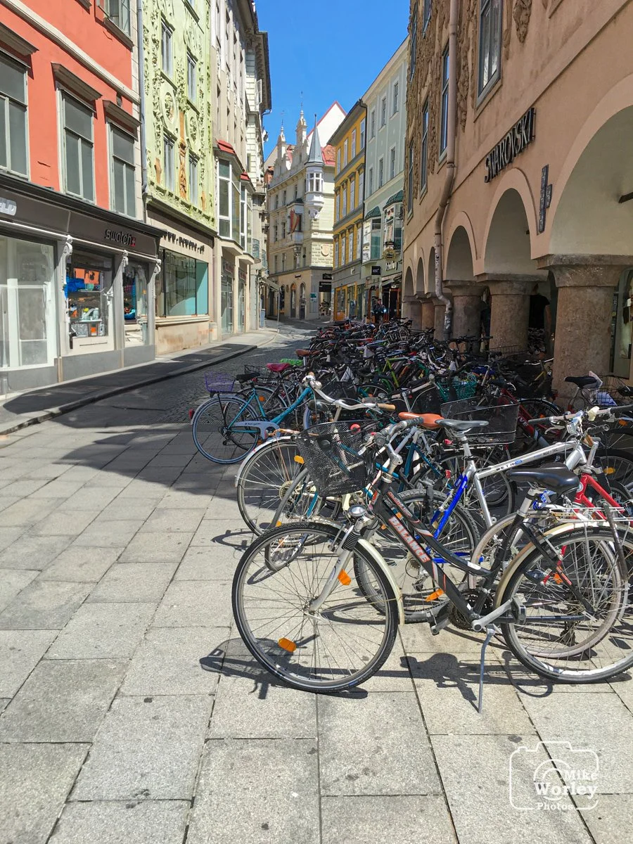 Bicycles are a major form of transportation in Graz