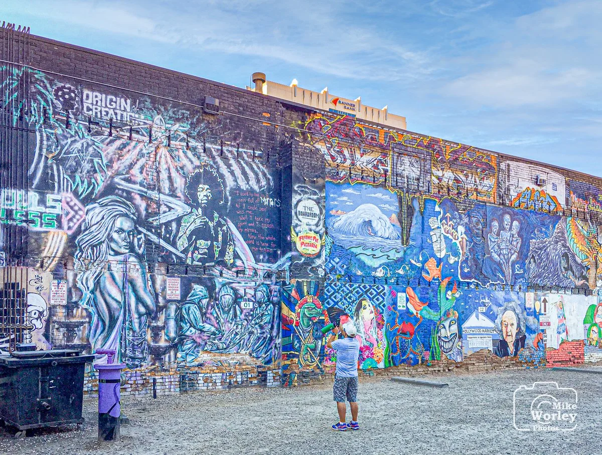 Public graffiti area in downtown Boise, named Freak Alley