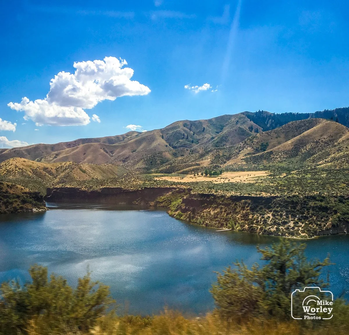 Lucky Peak Reservoir, behind a flood control dam northeast of the city
