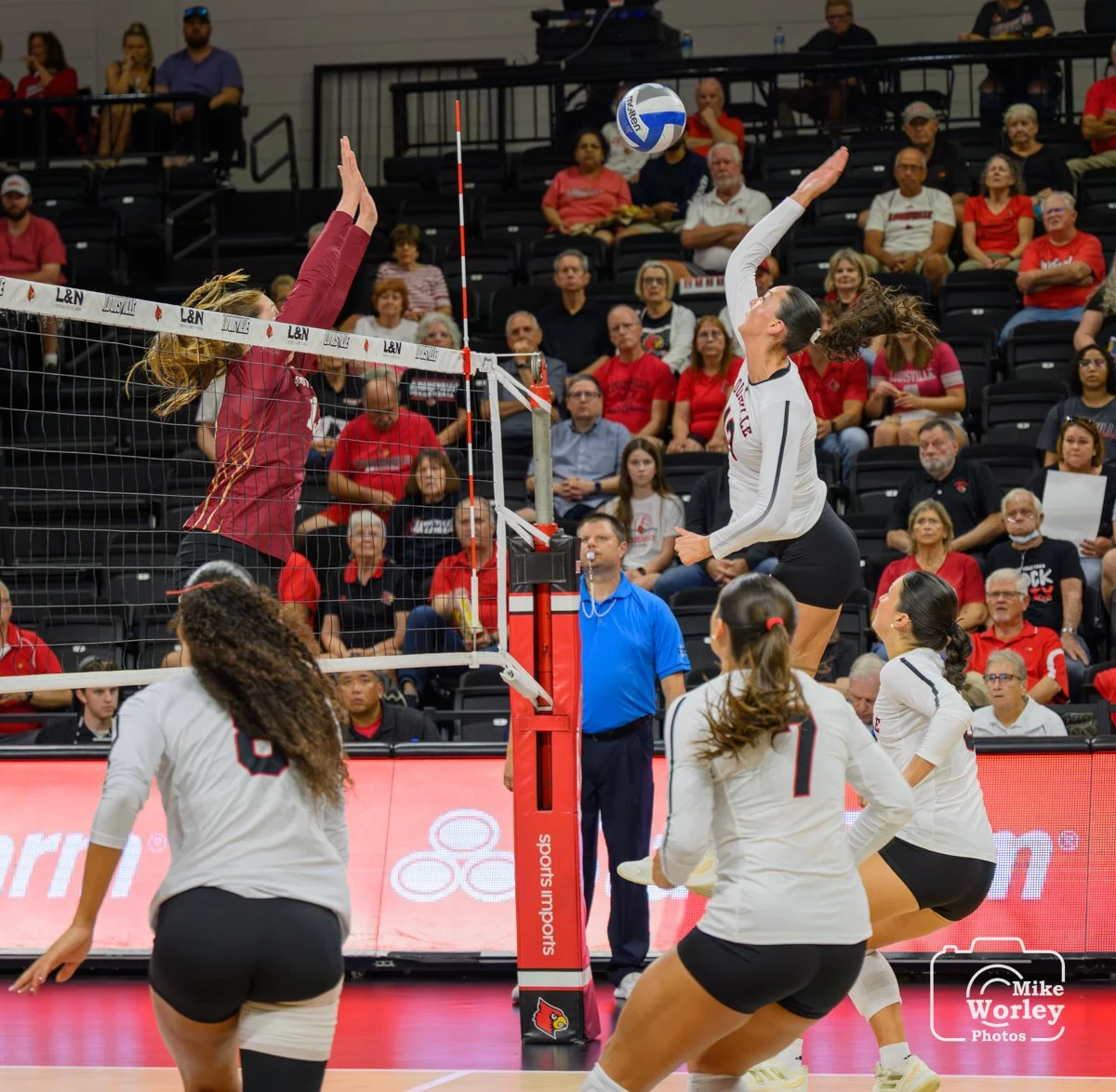 Cara Cresse through the block for a point