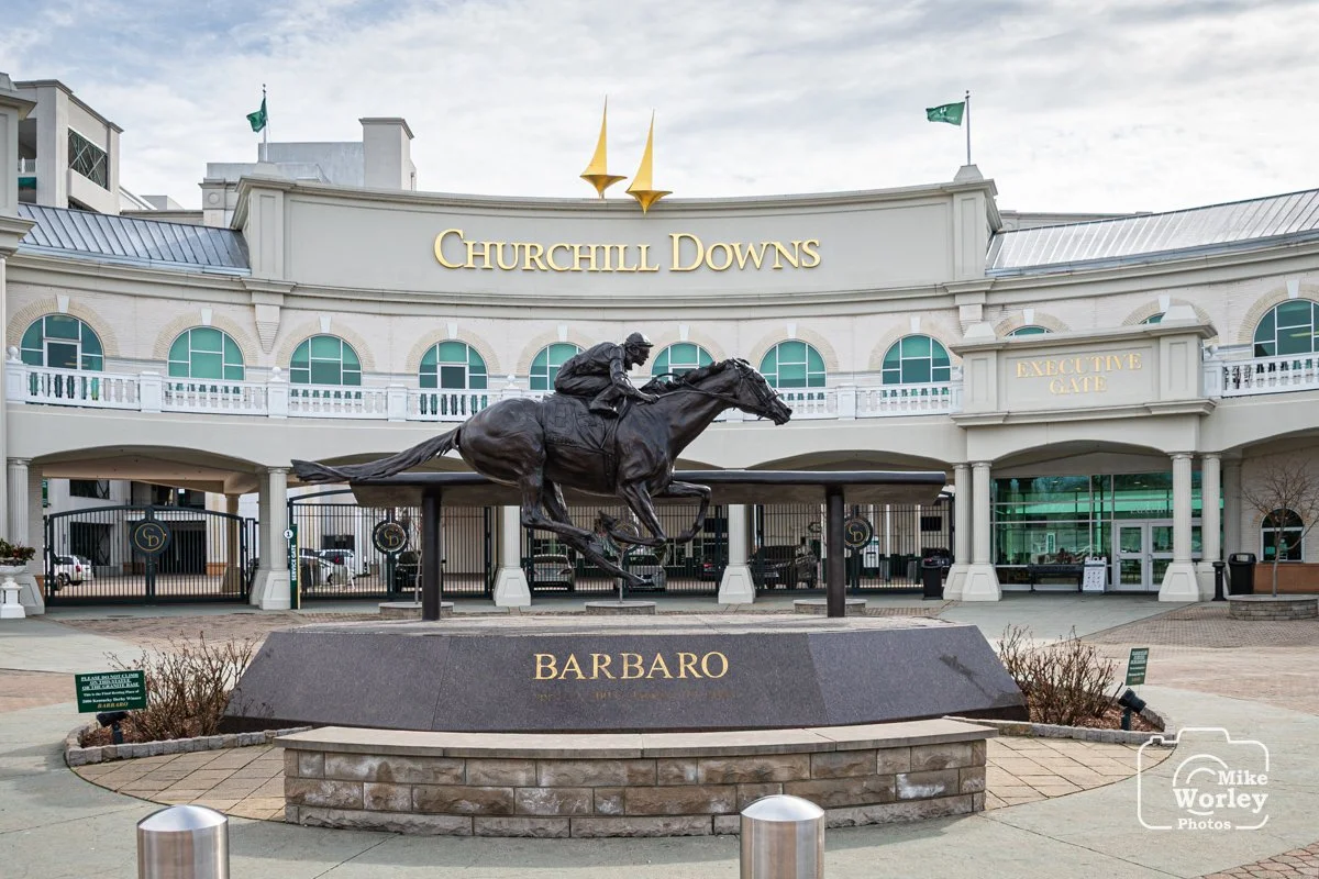 The front of Churchill Downs, home of the Kentucky Derby