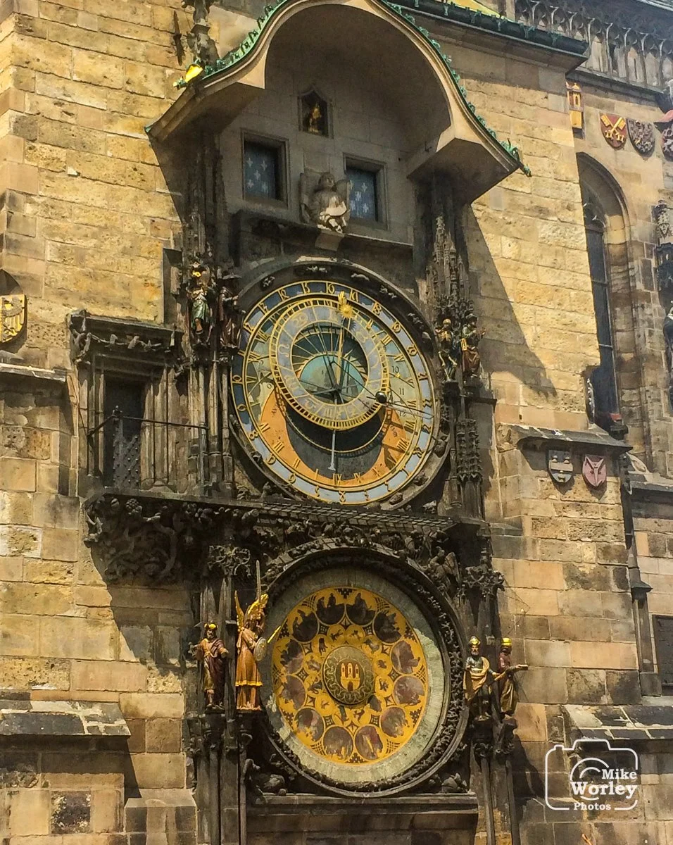 The world famous astronomical clock on the Old Prague City Hall. It has been in operation since at least 1410.