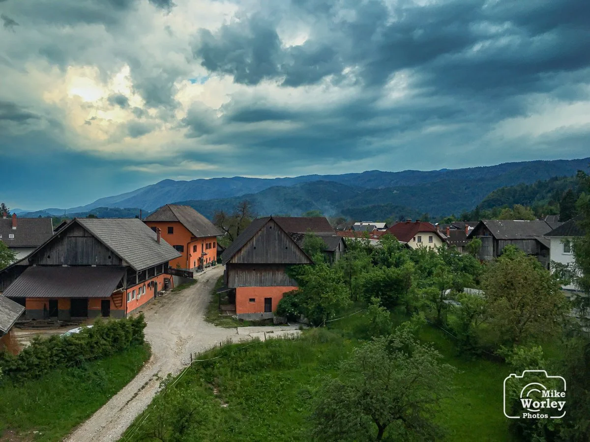 The view out my hotel window in Bled, Slovenia, of the road to Ljubljana, the capital.