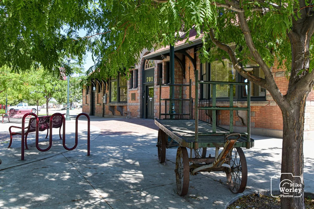 The 1907 train depot in Caldwell, Idaho. It now serves as an event center