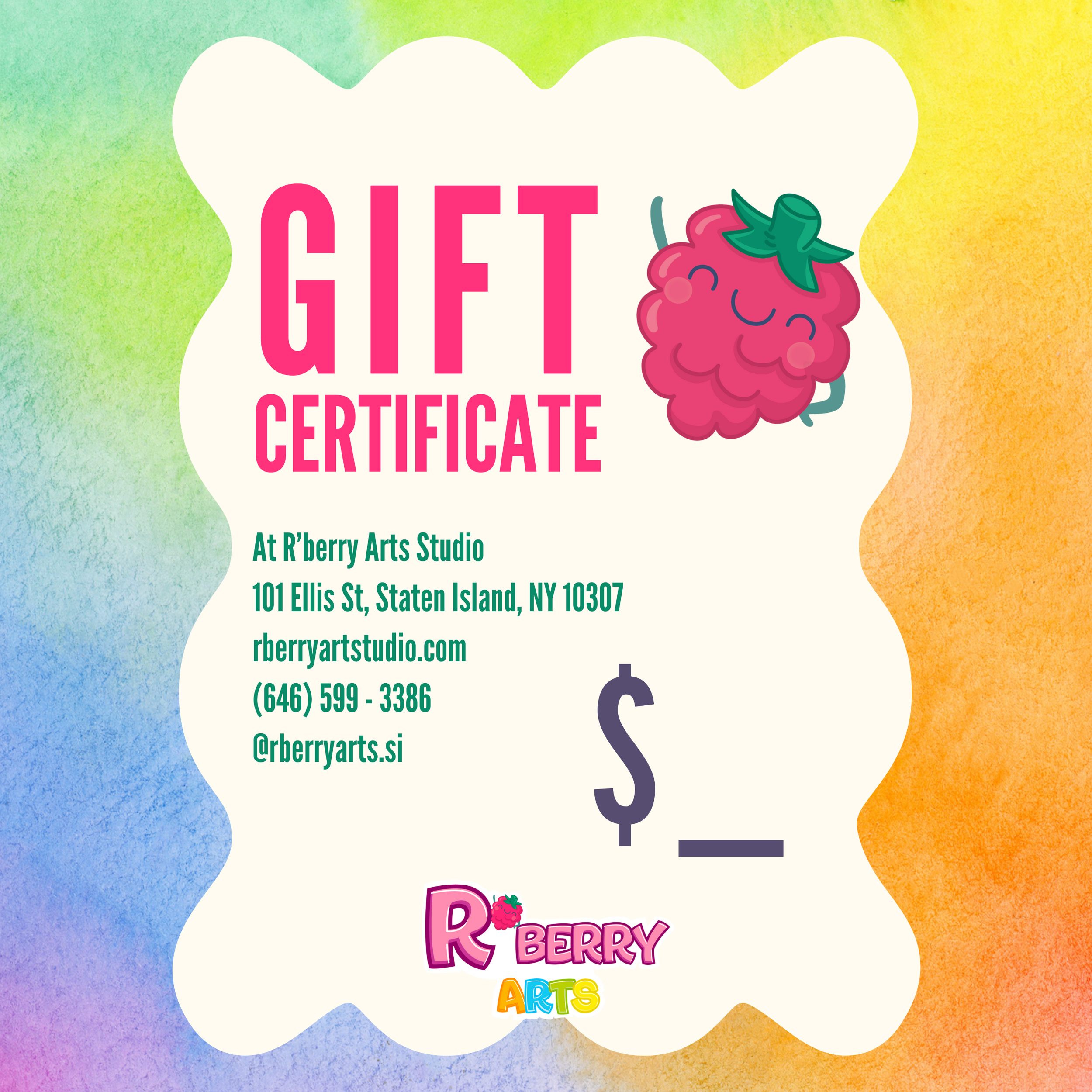 R'berry Arts Gift Certificate
