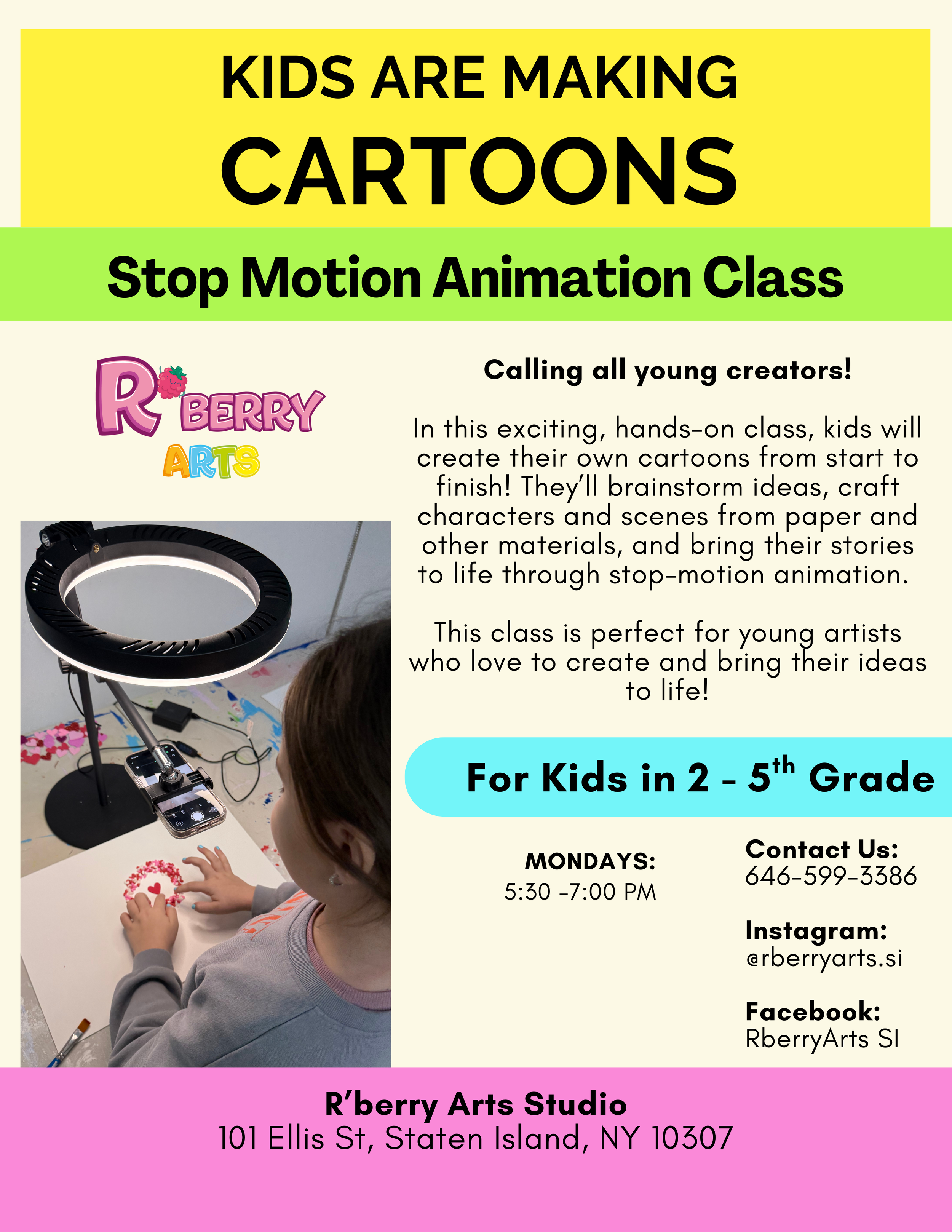 Stop Motion Animation Class for 2 - 5th Grades