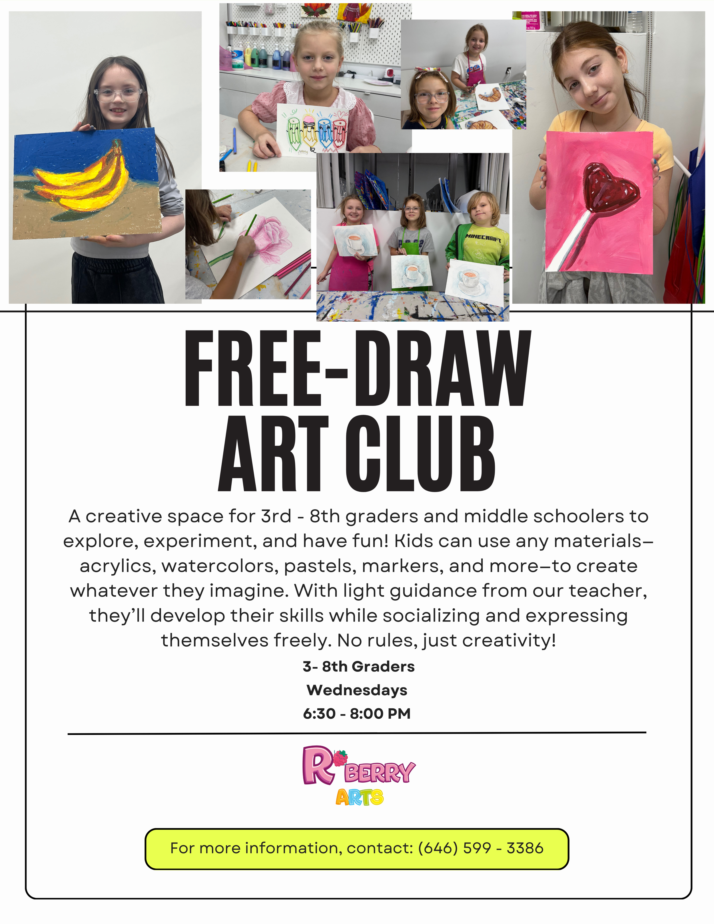 Free - Draw Art Club for 3 - 8th Grades