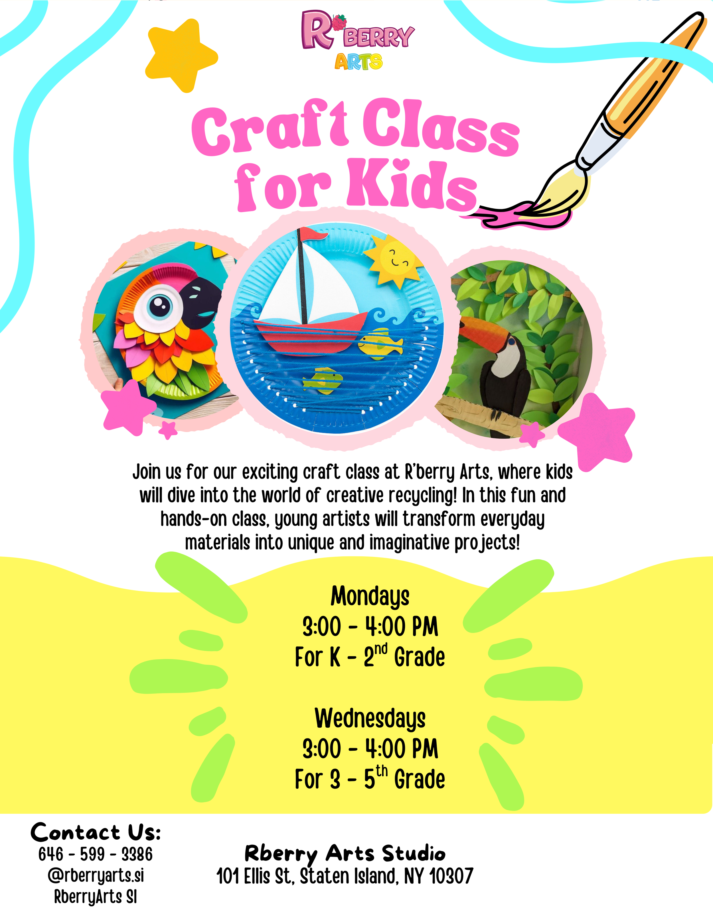 Craft Class for K - 2nd Grades & 3 - 5th Grades