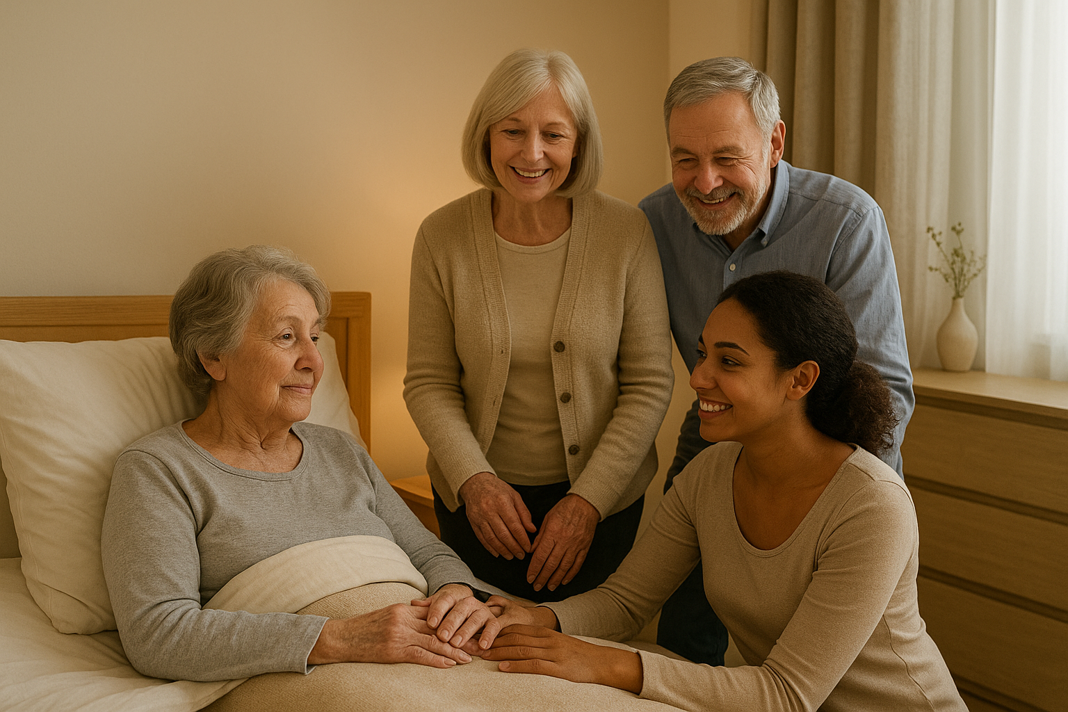 palliative care team visiting patient at home