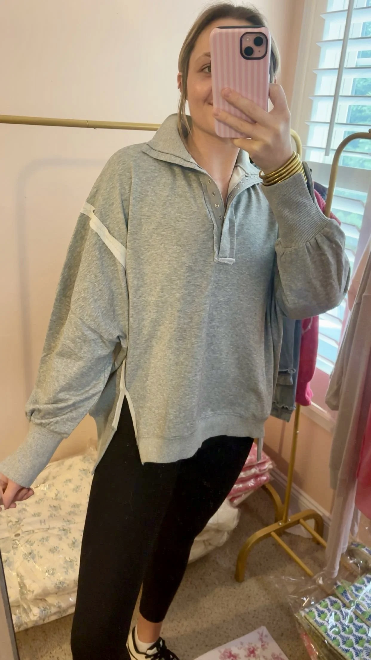 Gray oversized sweatshirt