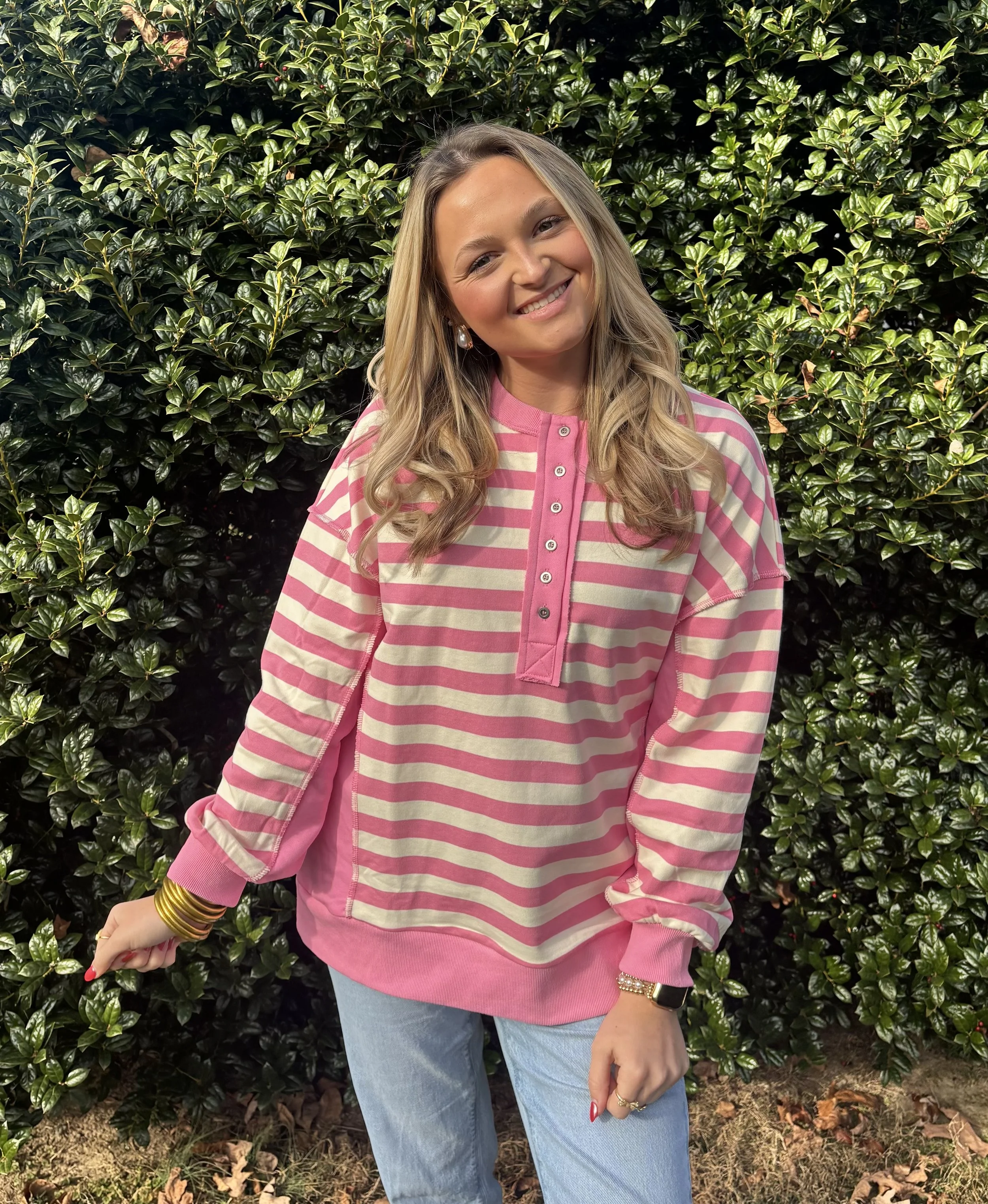 Pink striped top