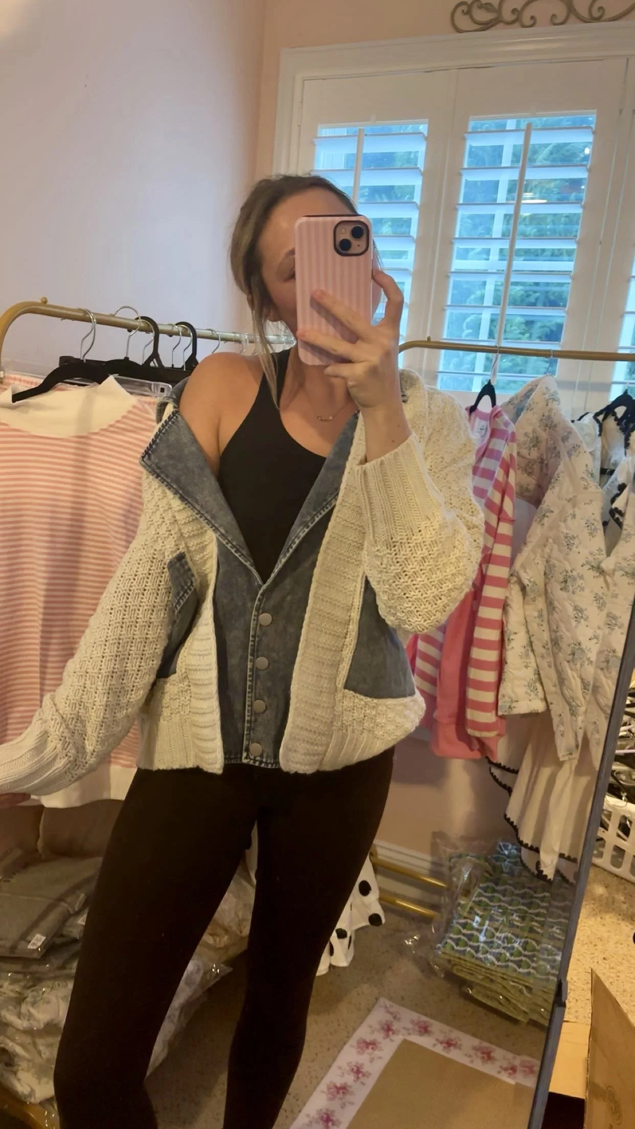 Sweater denim jacket