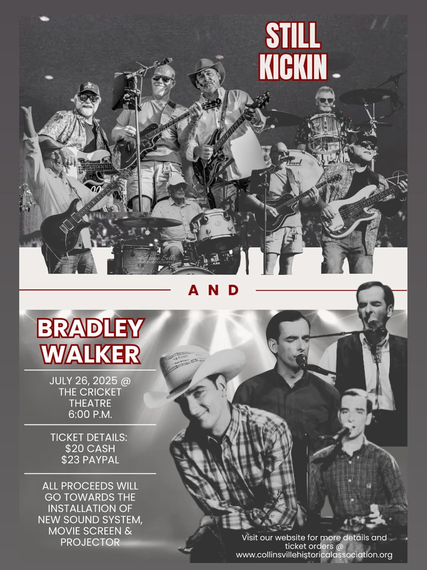 Join us Saturday, July 26th 2025 to help us raise money for the Cricket Theatre Restoration Project! All proceeds go directly back to the efforts of restoring our beautiful historic theatre!