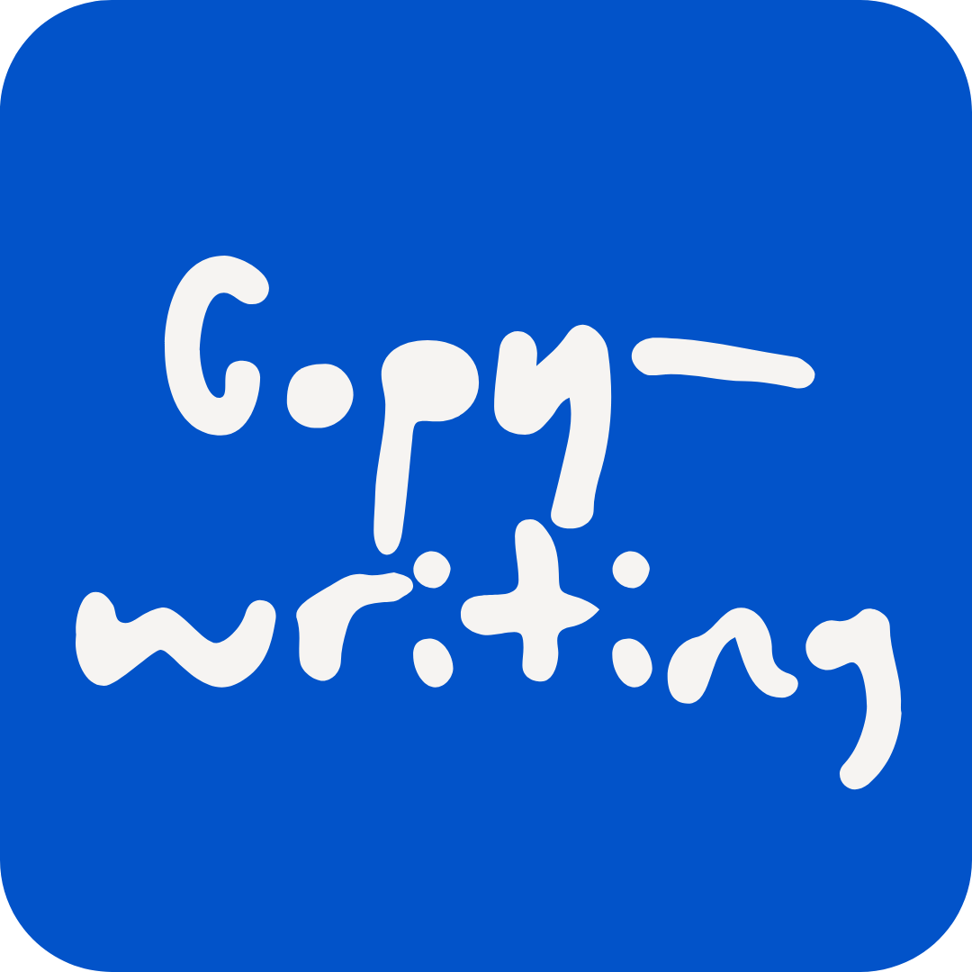 Blue background with white handwritten-style text that says "Giphy - witting".