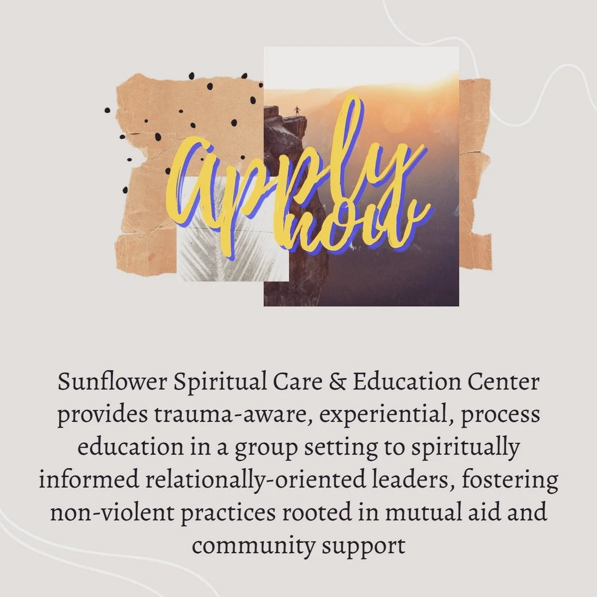 www.sunflowerspiritualcareeducation.com is now live! Apply now for our Clinical Pastoral Education!