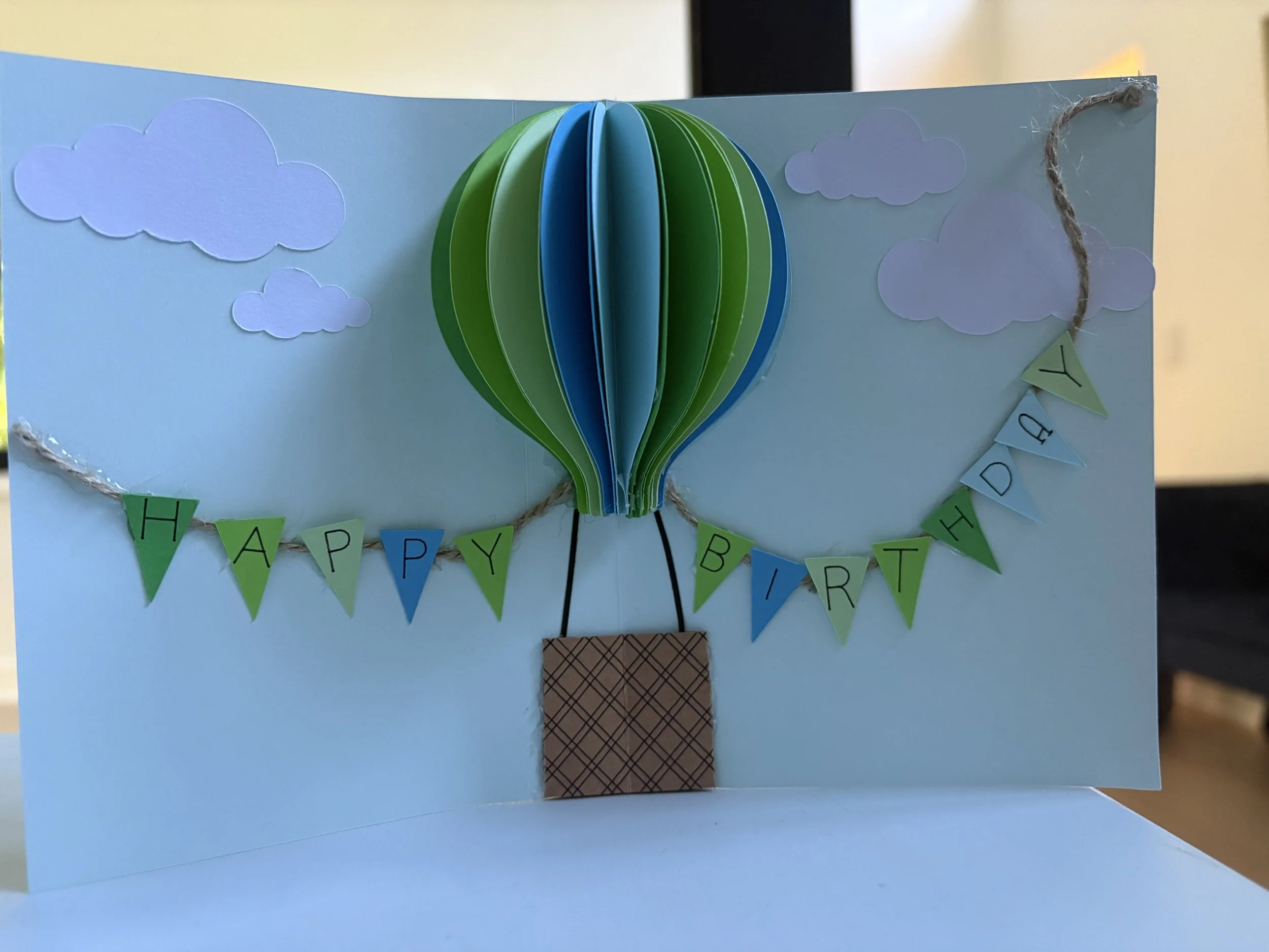 Hot air balloon card