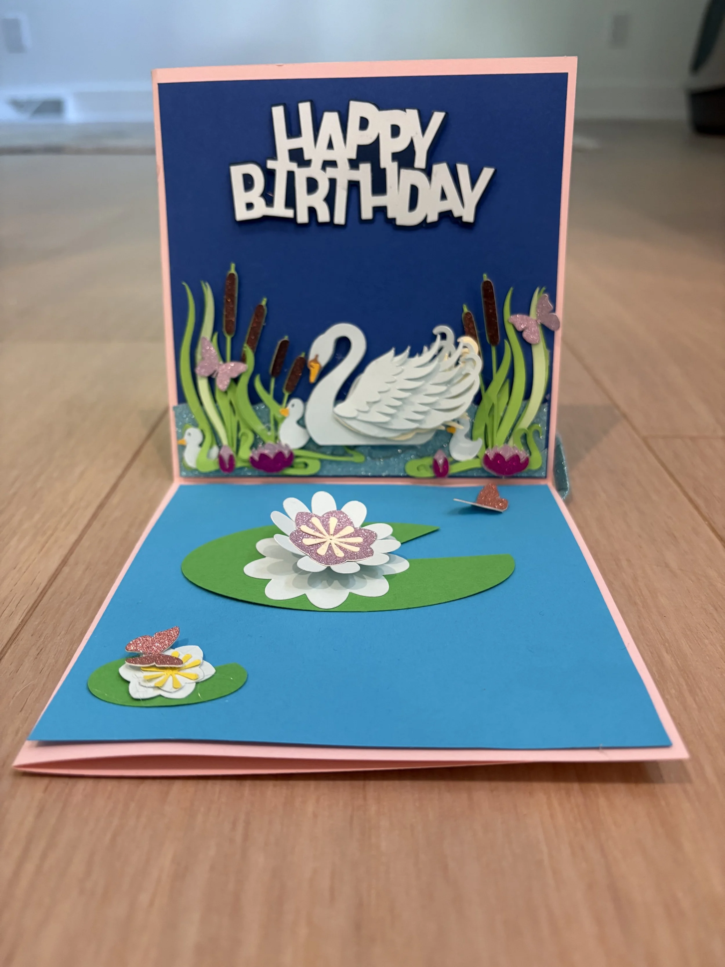 Swan birthday card