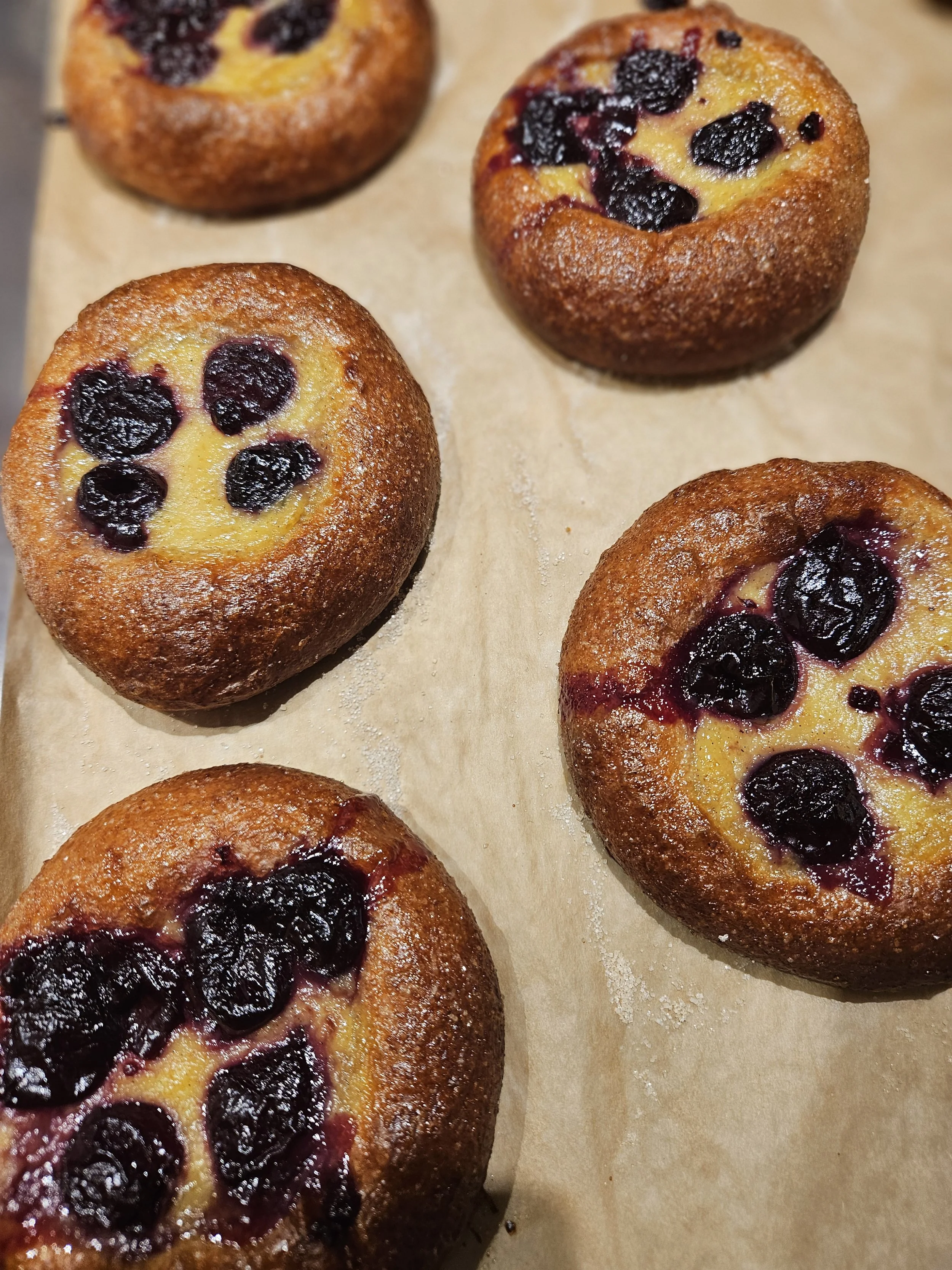 Honey-Poached Blueberry Bun