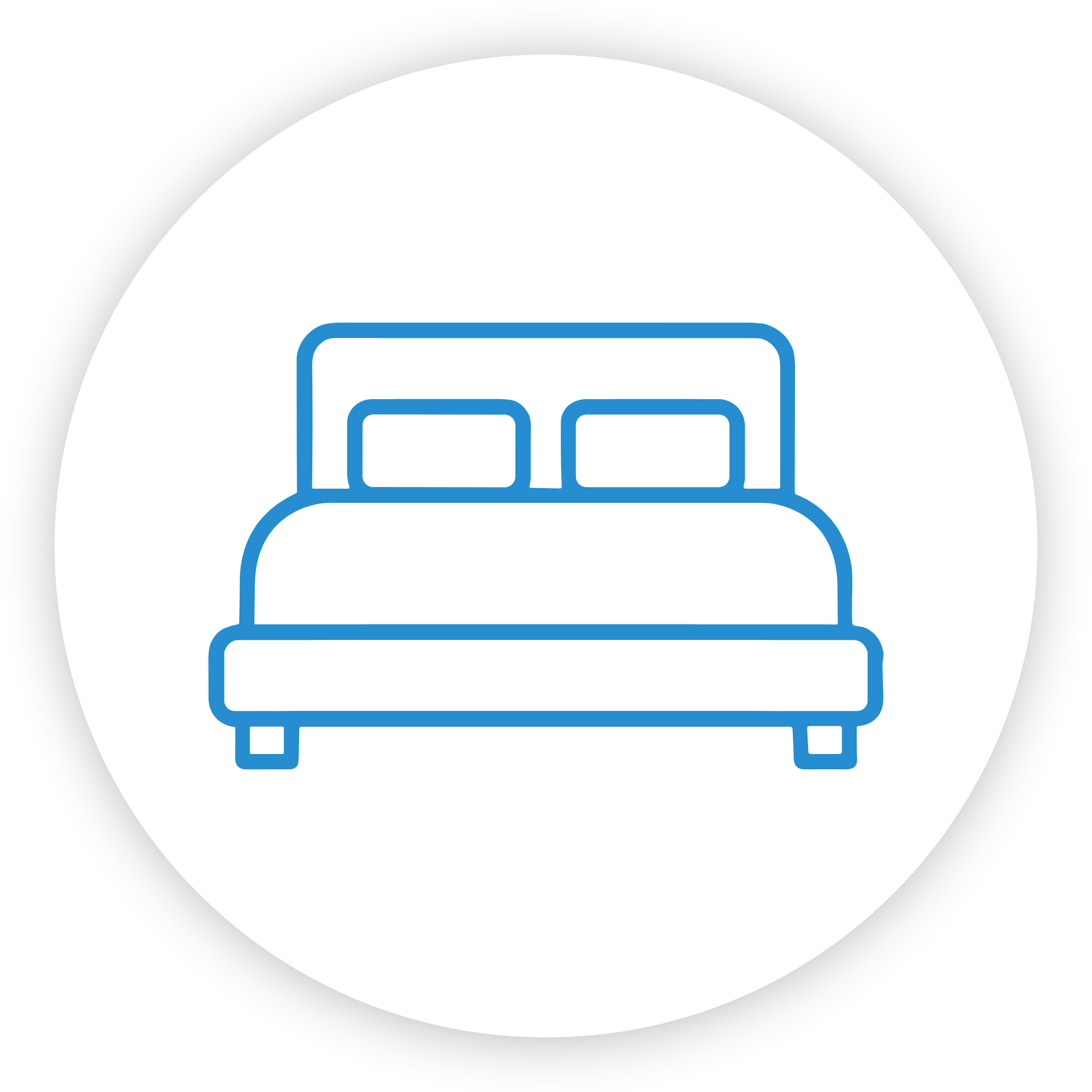 A bed icon representing Airbnb and vacation home cleaning services in Northern Vermont