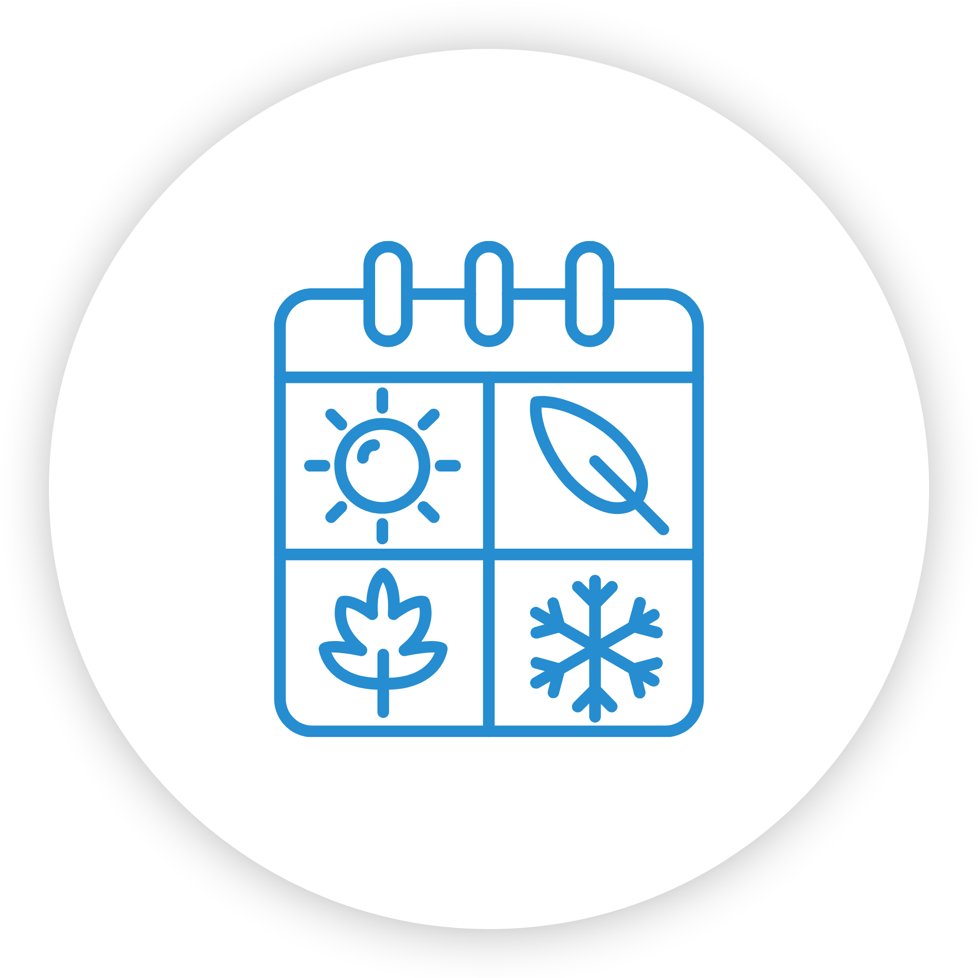 Calendar icon illustrating seasonal cleaning in Northern Vermont