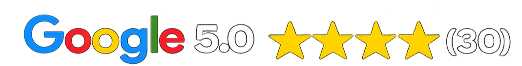 Google 5.0 review badge with 4.5-star rating and the number 30.