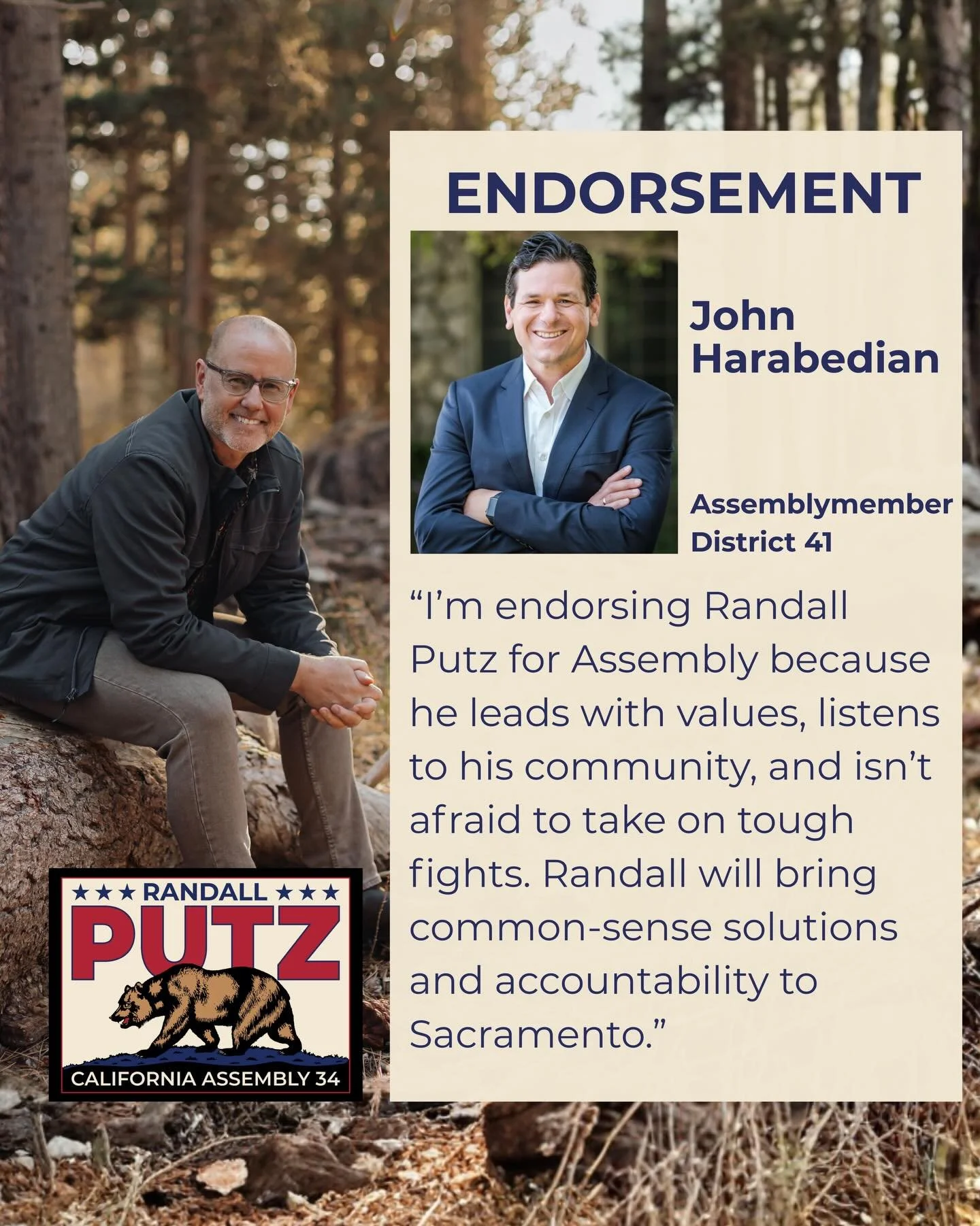 Thank you Assemblymember Harabedian for your support! From one public servant to another, I am excited at what we can achieve across the region in Sacramento. 

For more information about my campaign and a full list of endorsements, please visit my w